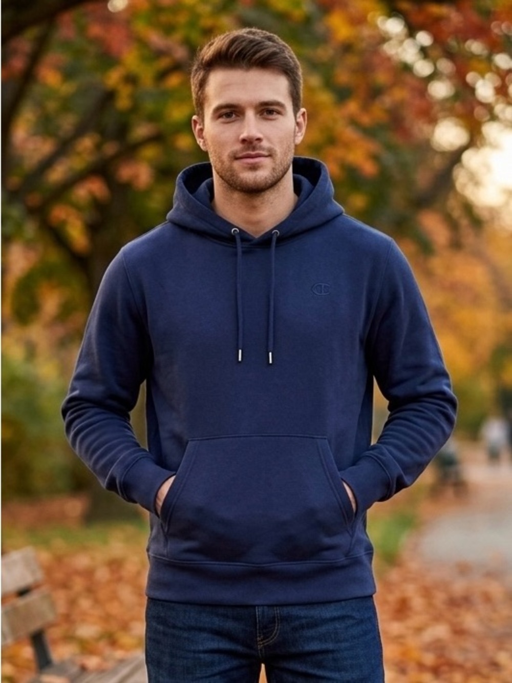 |NWT| CHAMPION Men’s Fleece Pullover Hoodie Medieval Blue Size M